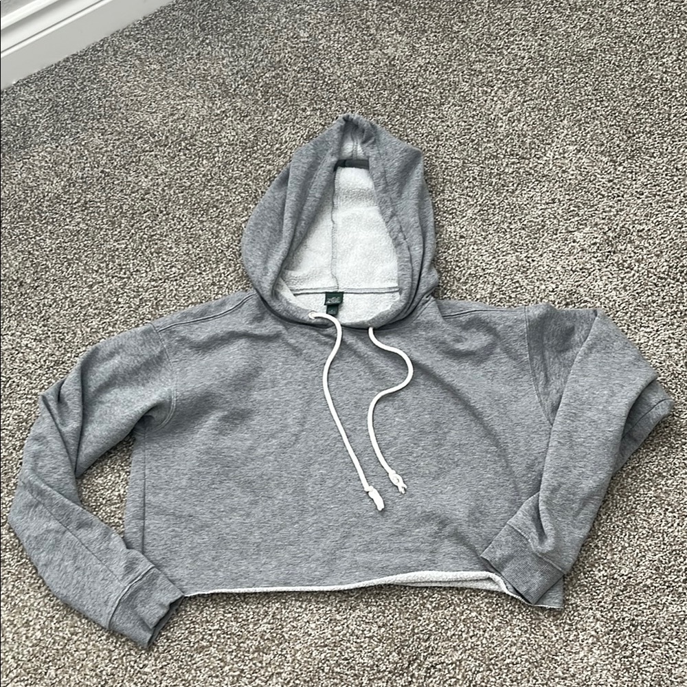 Wild Fable Cropped Gray Hooded Women's Sweater